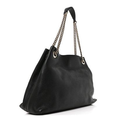 Gucci Pebbled Calfskin Medium Soho Chain Shoulder Bag Black 3 of 10