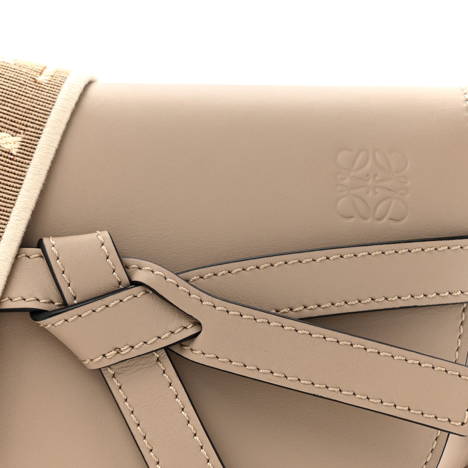 Loewe Calfskin Jacquard Mini Gate Dual Bag Clay 8 of 10