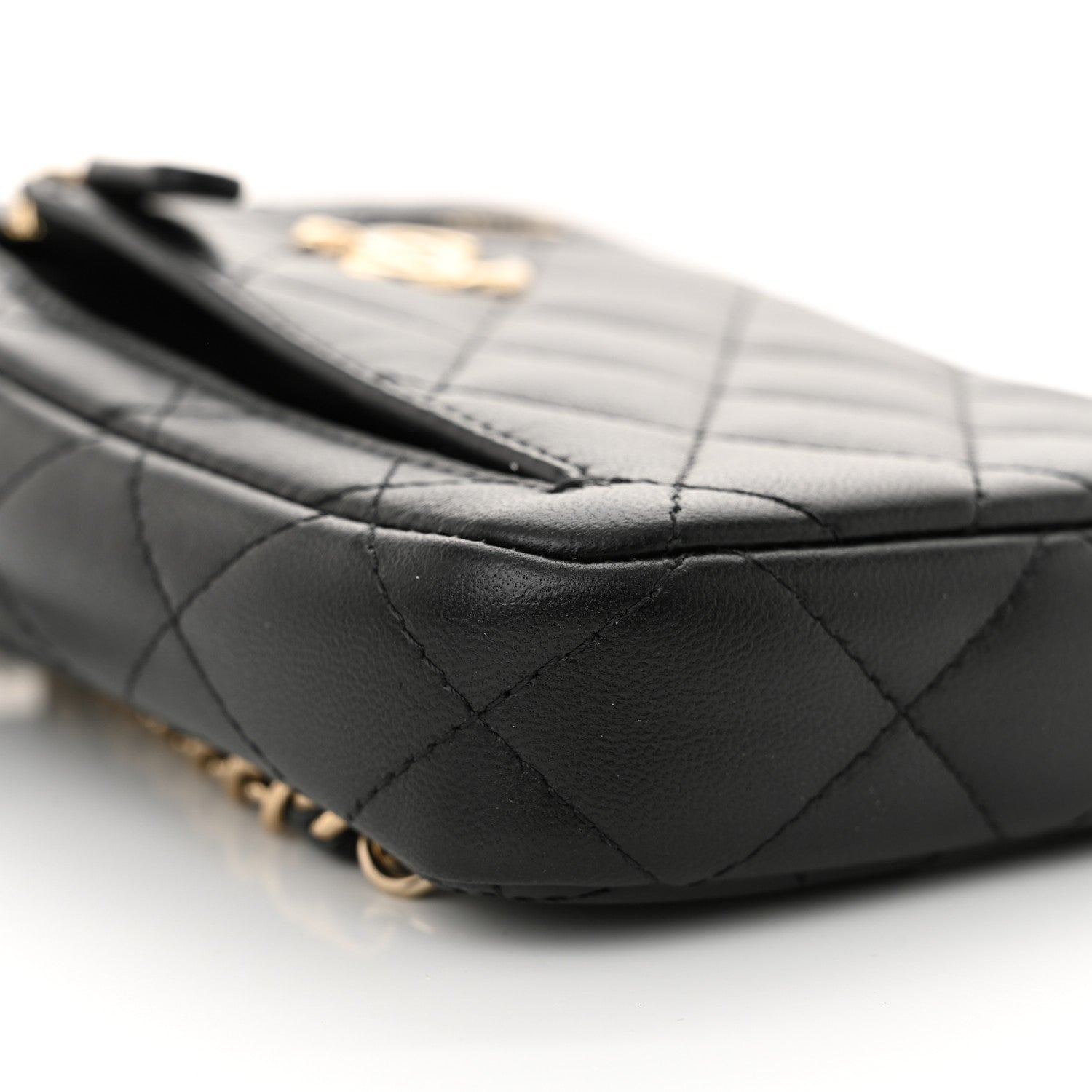 Chanel Lambskin Quilted CC Phone Holder Black 8 of 11