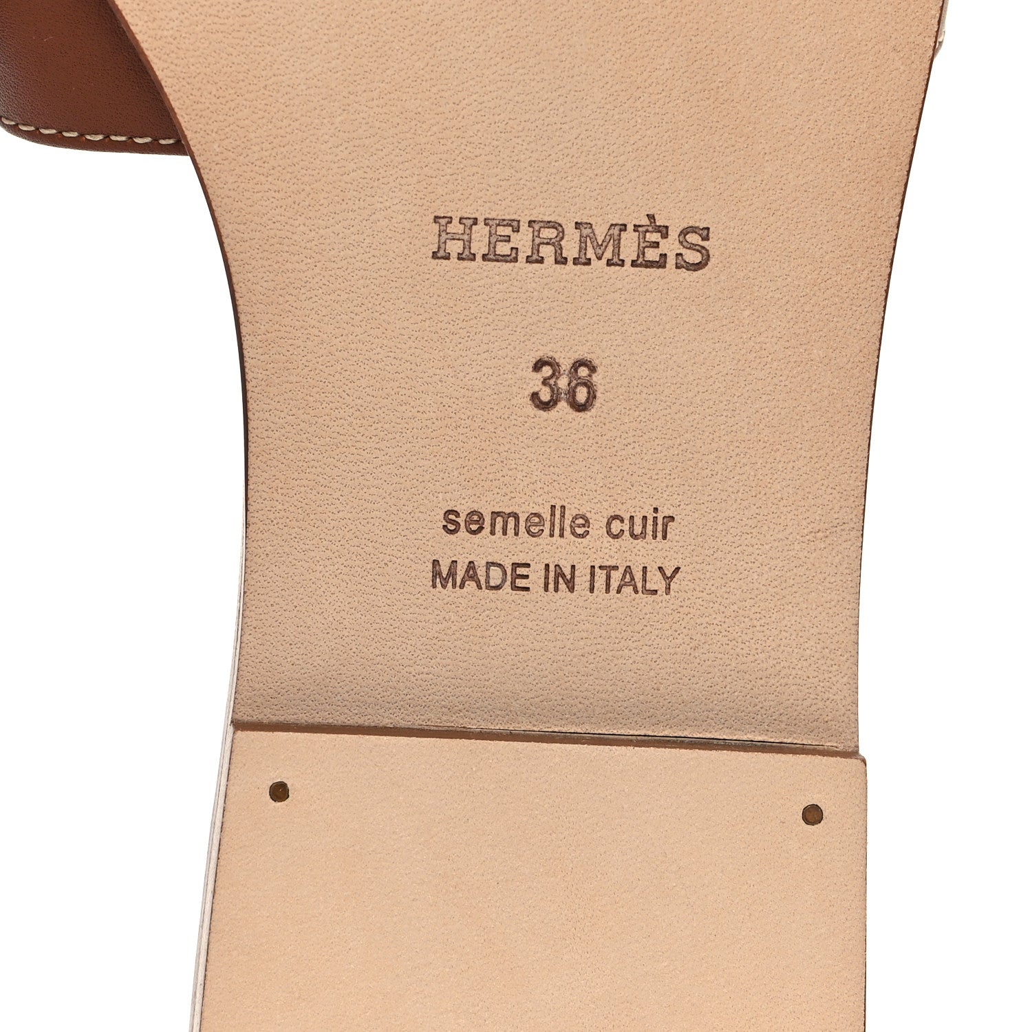 Hermes Box Calfskin Oran Sandals 36 Gold 7 of 9