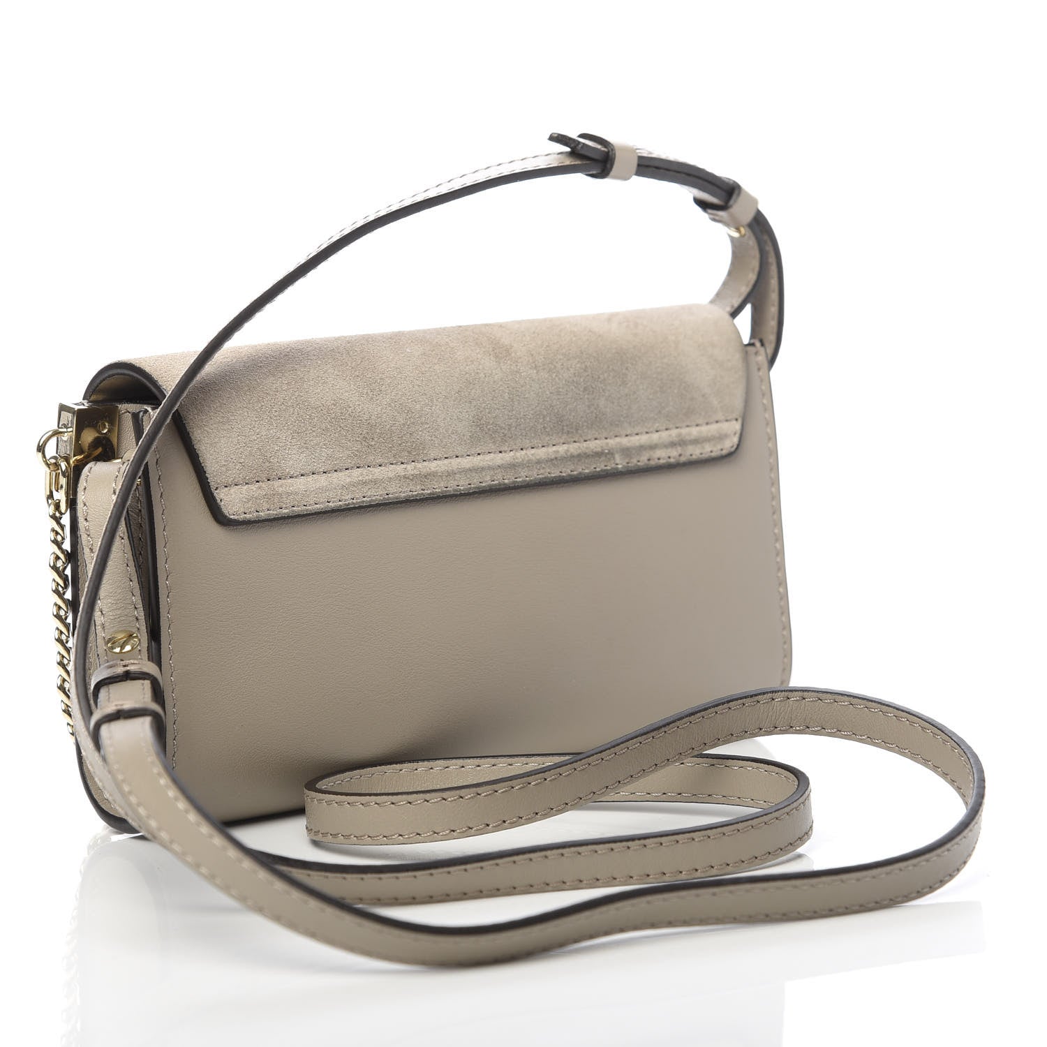 Chloe Suede Calfskin Mini Faye Shoulder Bag Motty Grey 3 of 11