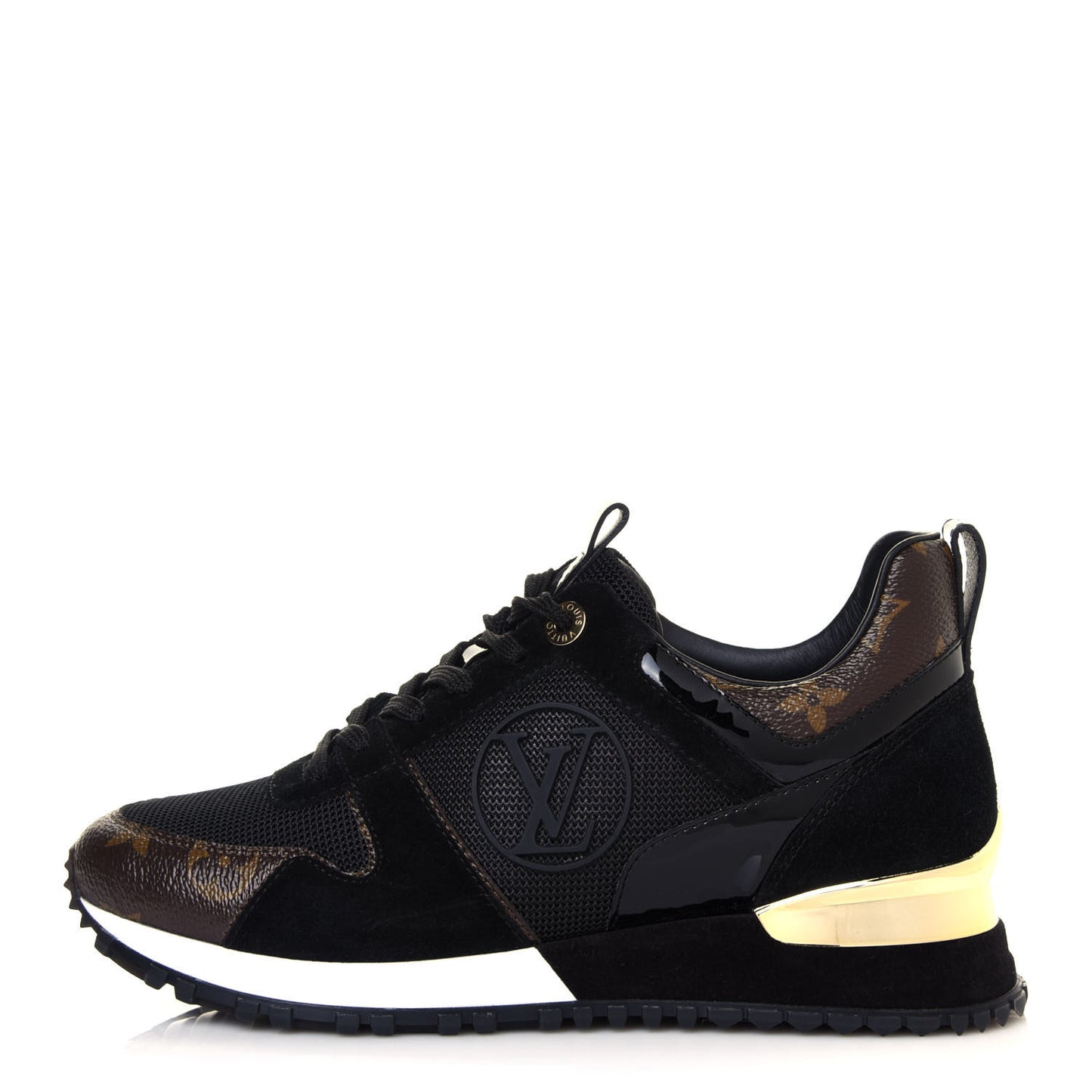 Suede Monogram Run Away Sneakers 36 Black