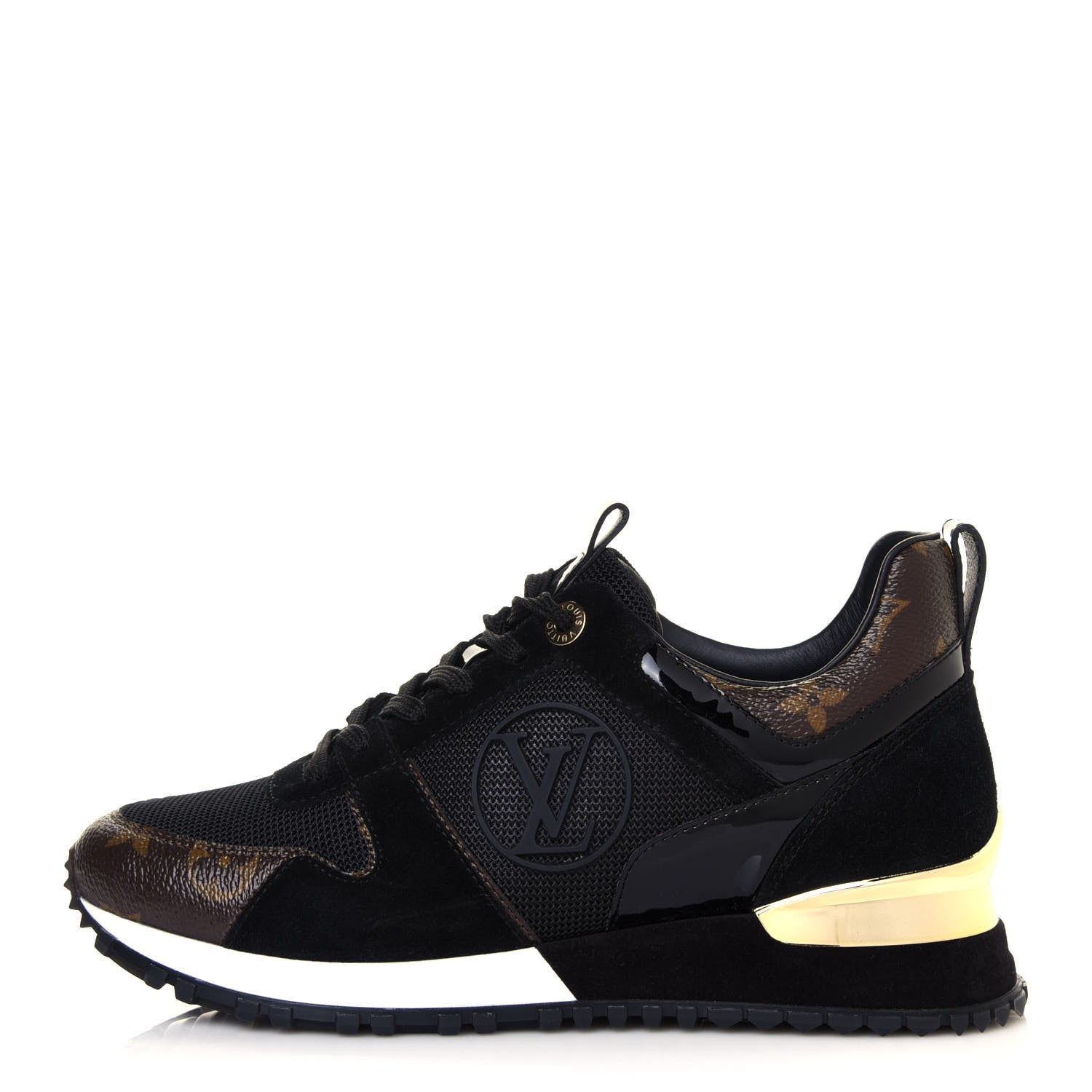 Louis Vuitton Suede Monogram Run Away Sneakers 36 Black 1 of 9
