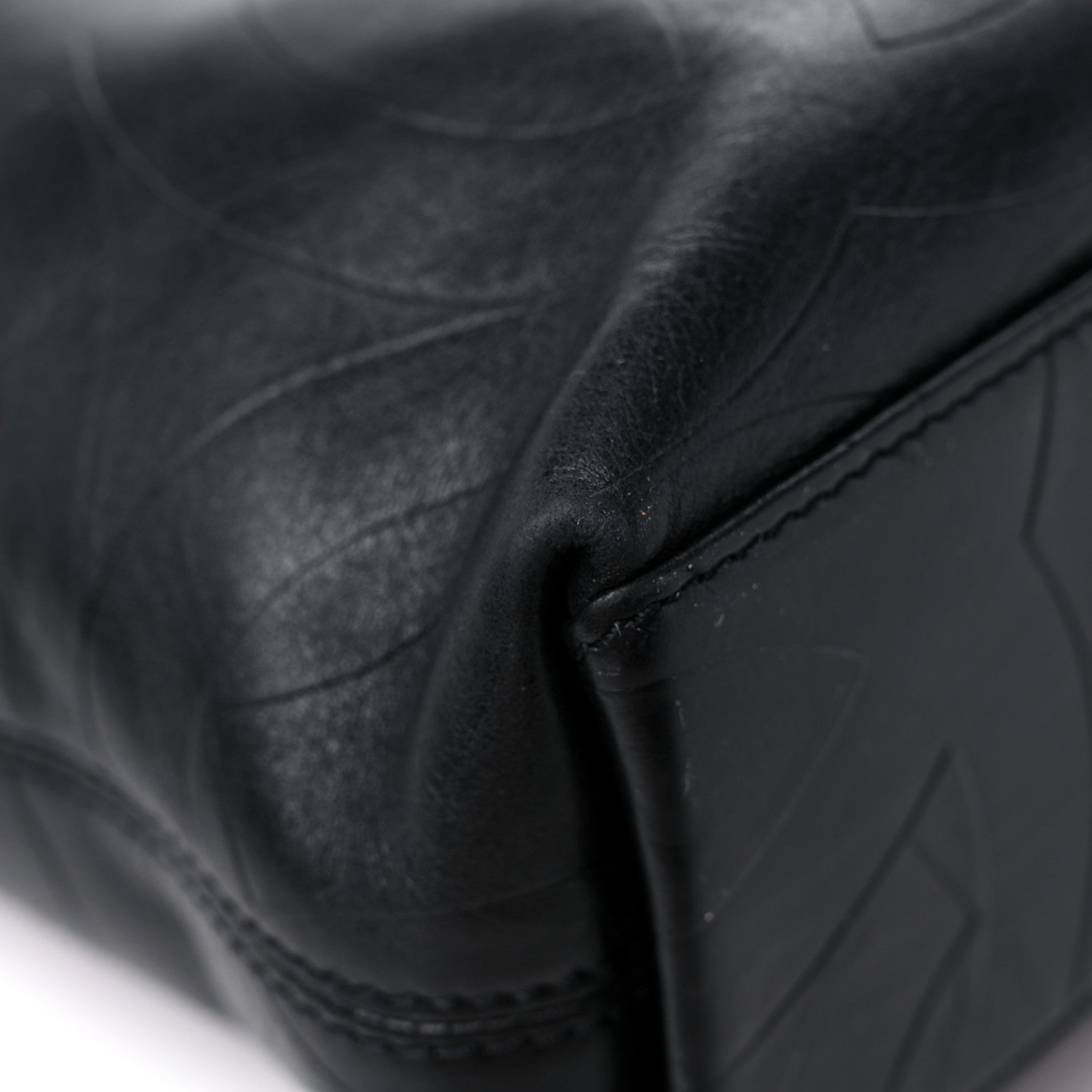 Chanel Calfskin Embossed CC Shoulder Bag Black 10 of 15