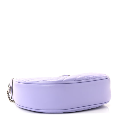 Gucci Calfskin Matelasse Mini GG Marmont Half Moon Hobo Lapis 4 of 9