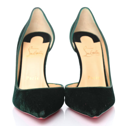 Christian Louboutin Velluto Stamp Iriza 100 Pumps 36.5 Verde 2 of 4