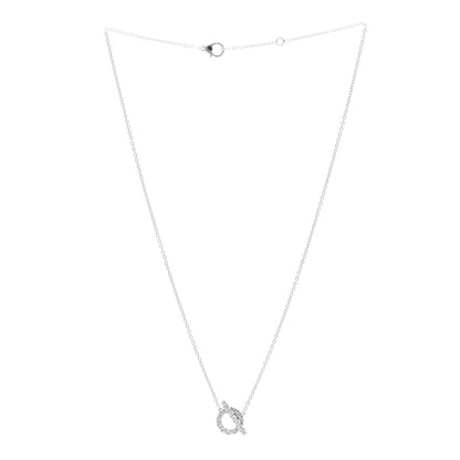 Hermes 18K White Gold Diamond Finesse Pendant Necklace 3 of 6