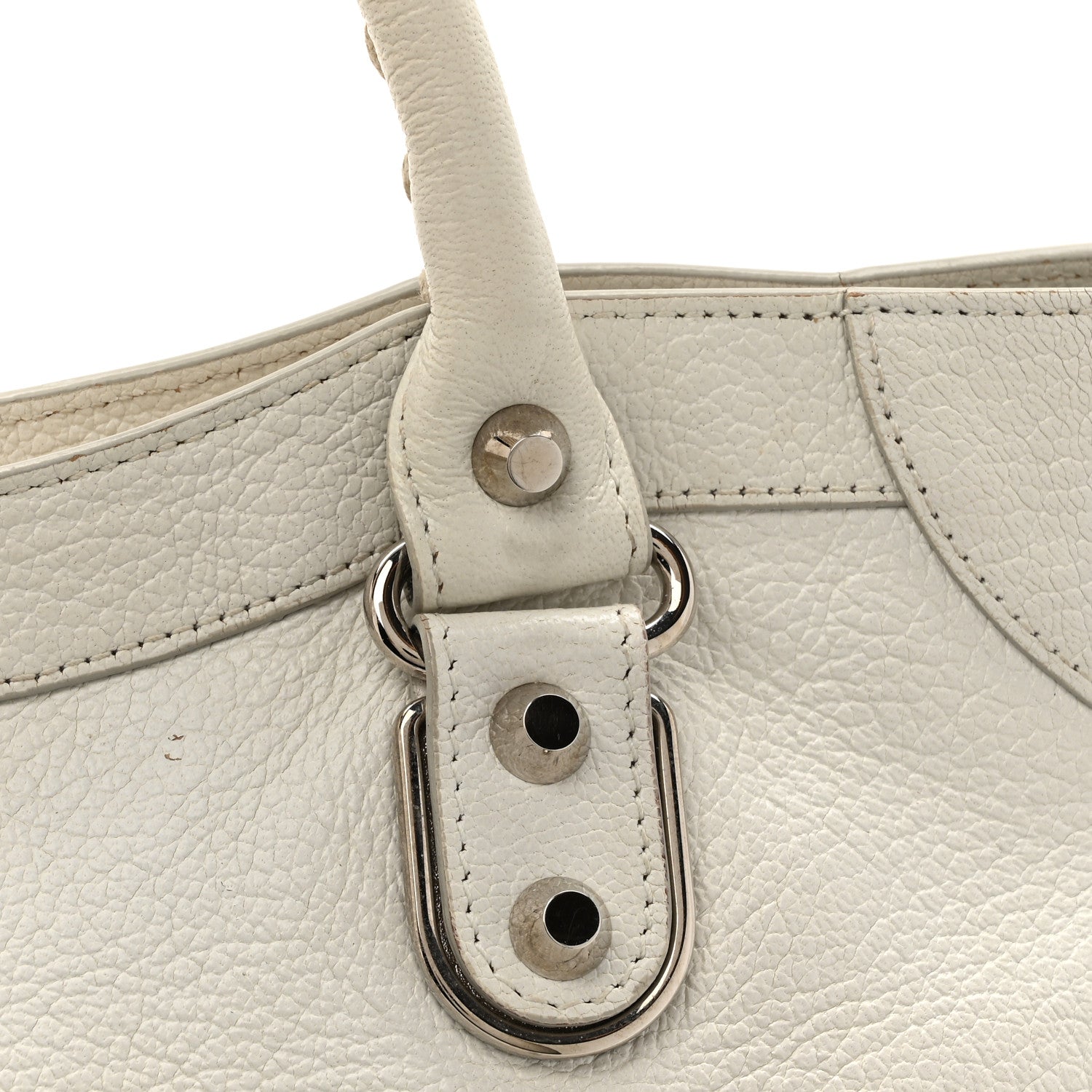 Balenciaga Chevre Silver Metallic Edge Hardware City White 17 of 17
