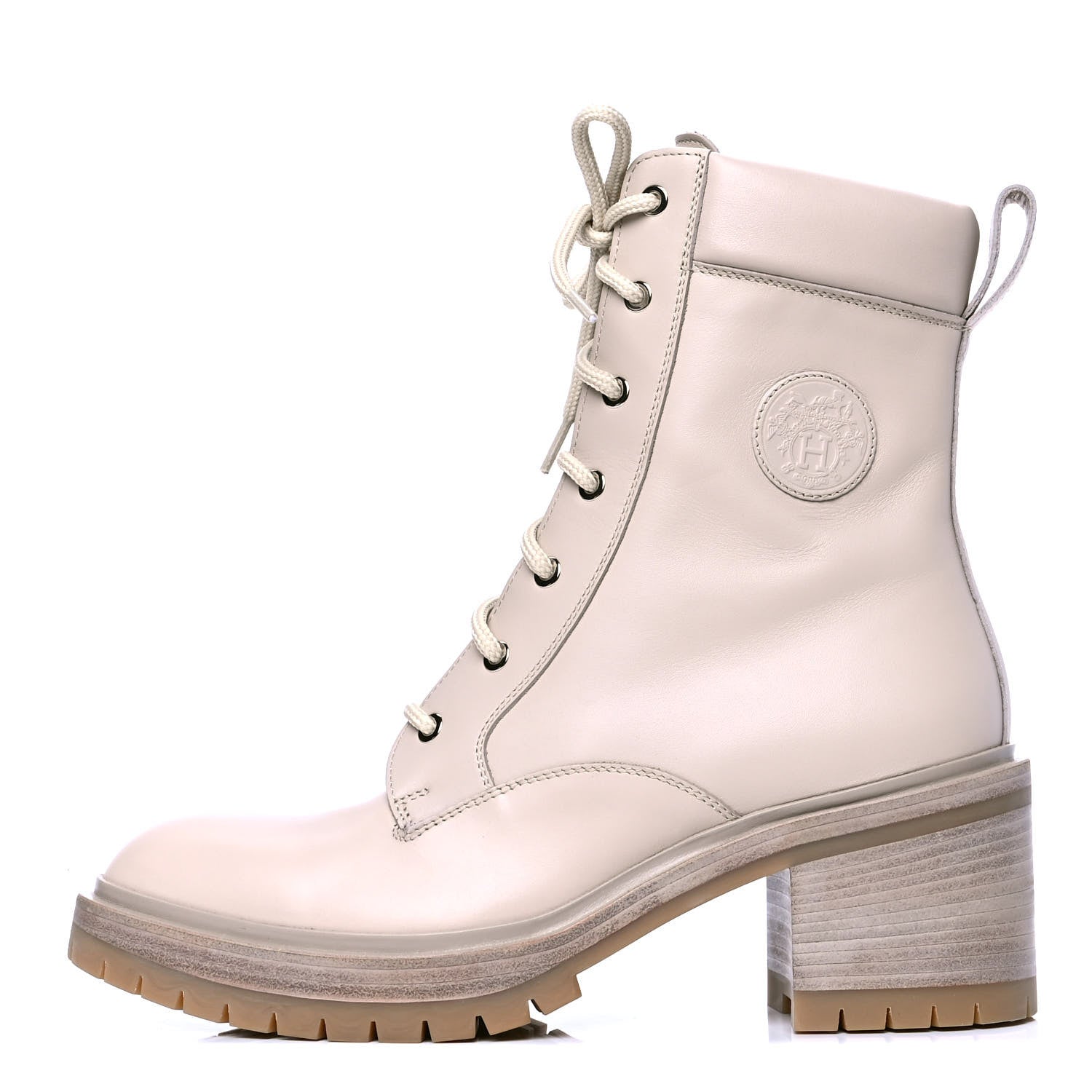 Hermes Calfskin Bridge Ankle Boots 40 Beige Grege 1 of 5