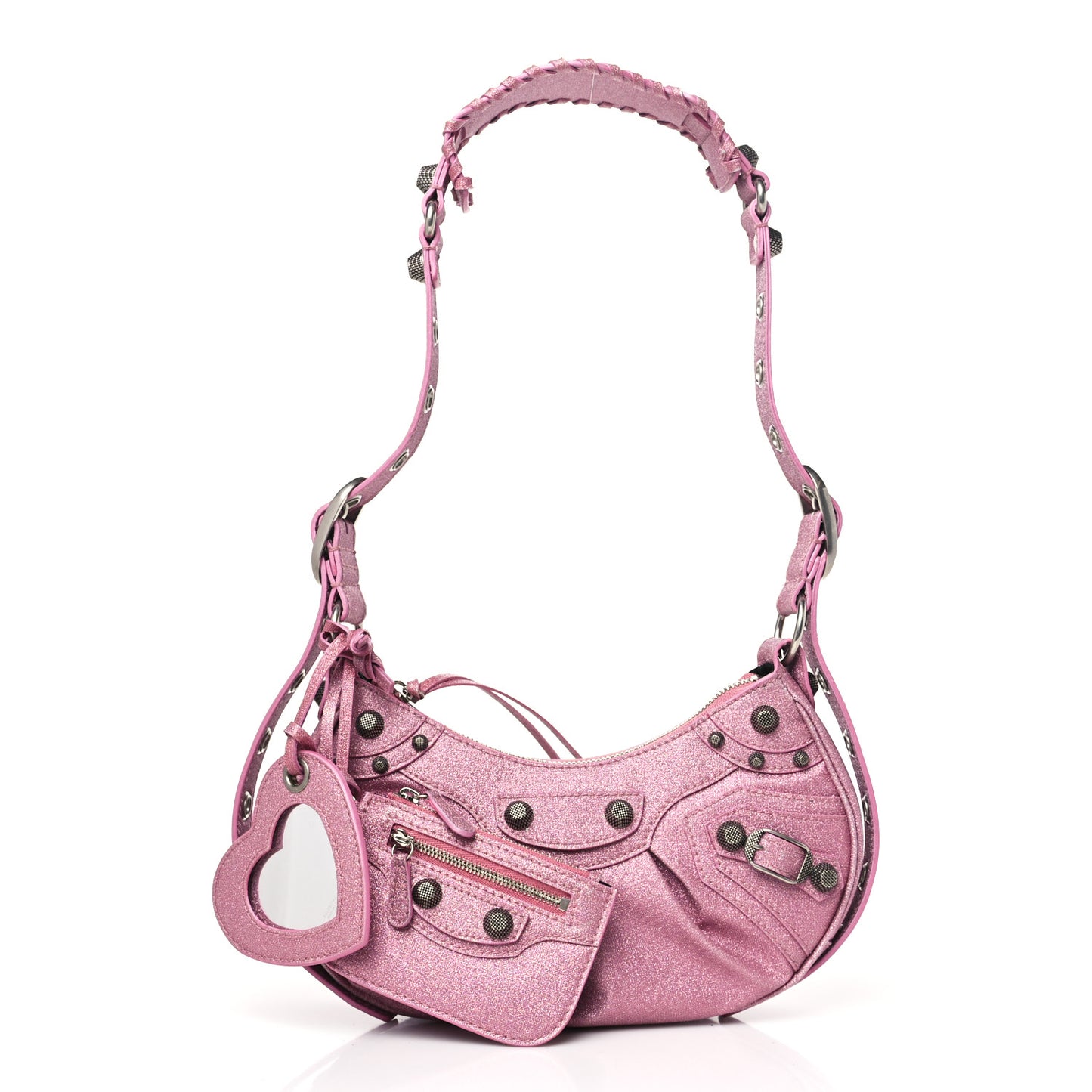 Sparkling Fabric Le Cagole Shoulder Bag XS Sweet Pink