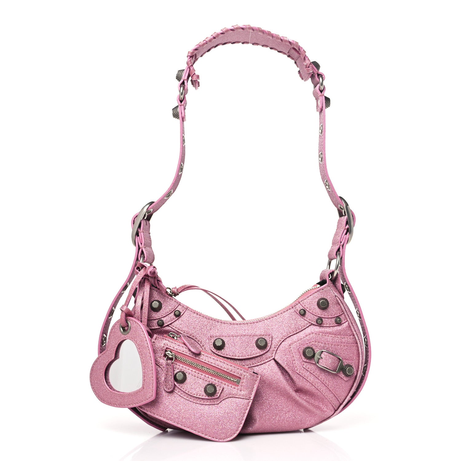Balenciaga Sparkling Fabric Le Cagole Shoulder Bag XS Sweet Pink 3 of 12