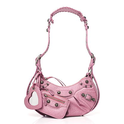 Balenciaga Sparkling Fabric Le Cagole Shoulder Bag XS Sweet Pink 3 of 12