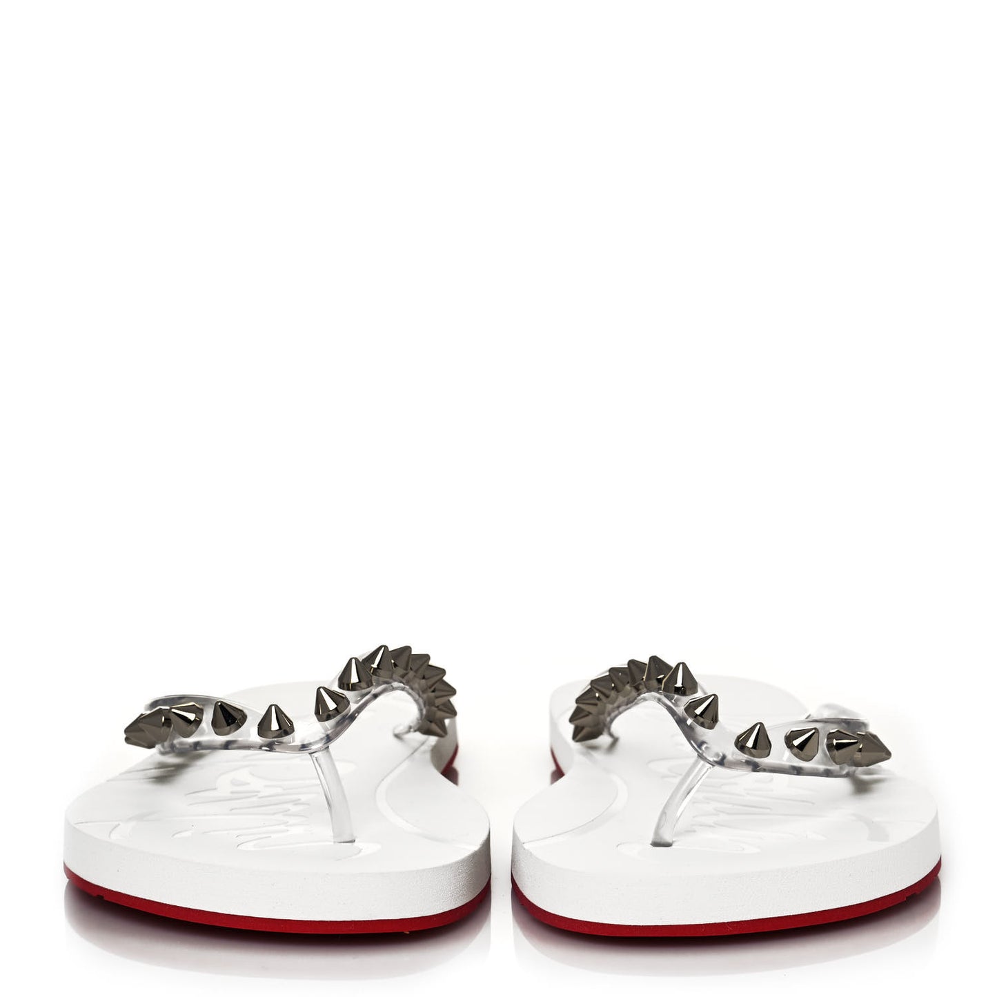 Rubber Spike Loubi Donna Flip Flop 39 Transparent White