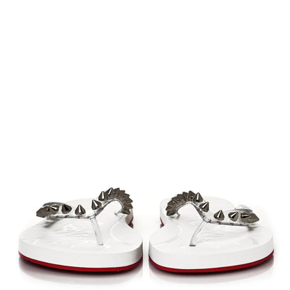 Christian Louboutin Rubber Spike Loubi Donna Flip Flop 39 Transparent White 2 of 8