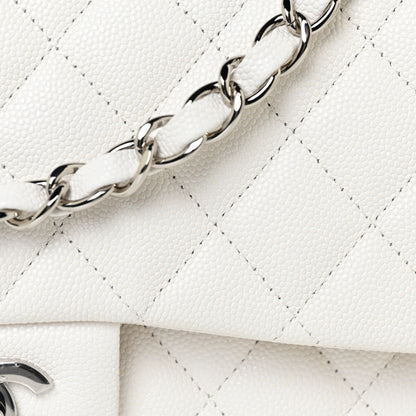 Chanel Caviar Quilted Medium Double Flap White 8 of 13
