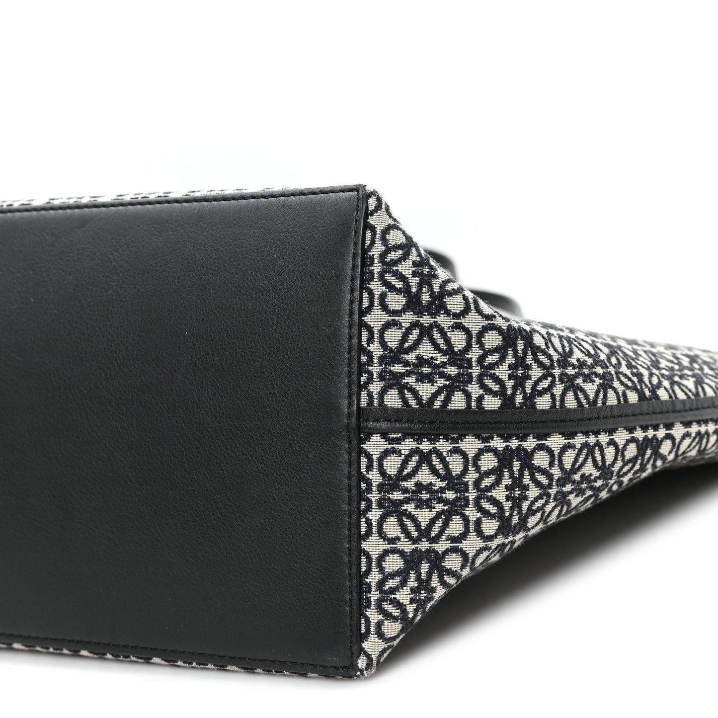Jacquard Anagram Calfskin East West Tote Beige Black
