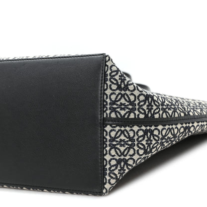 Loewe Jacquard Anagram Calfskin East West Tote Beige Black 10 of 11