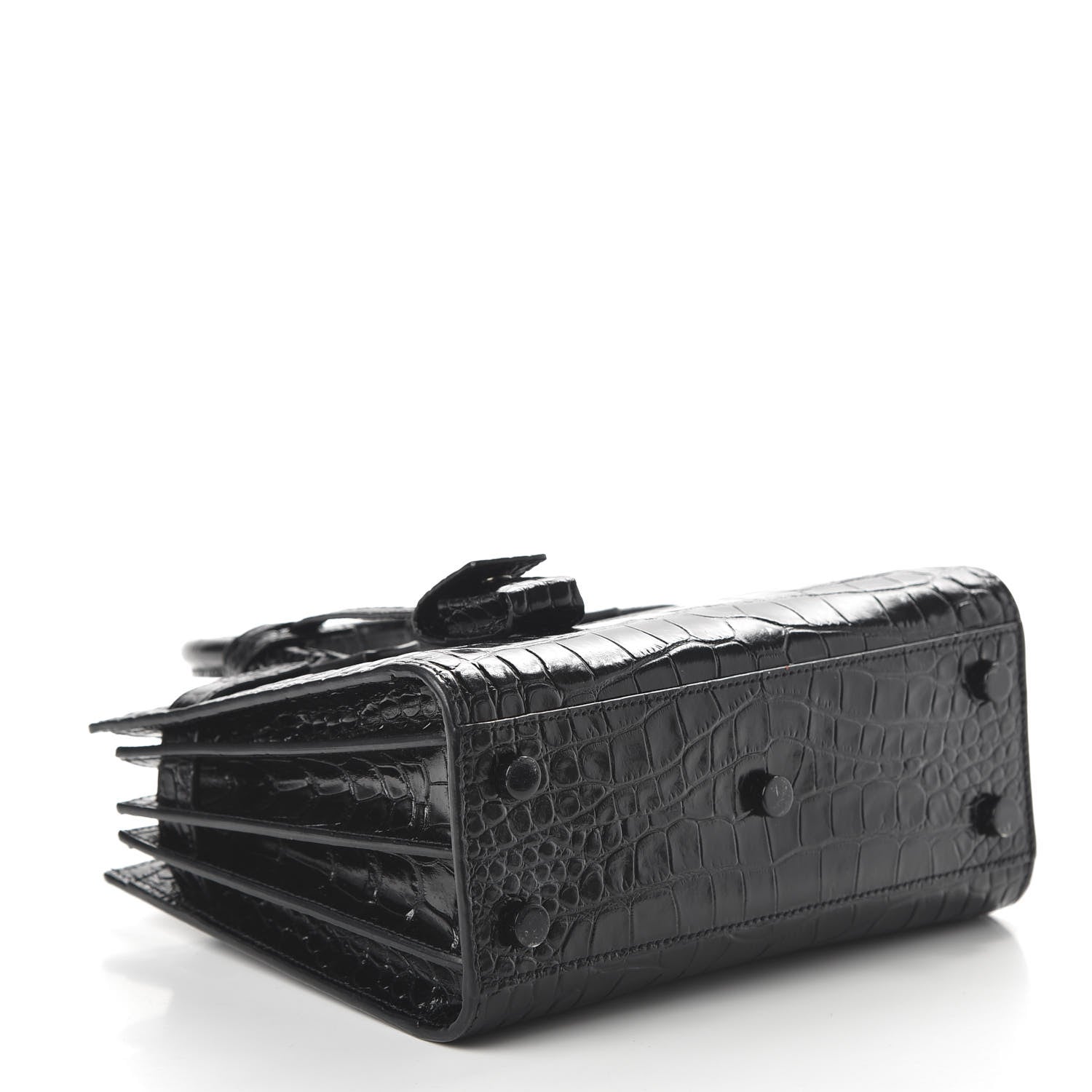 Saint Laurent Calfskin Crocodile Embossed Nano Sac De Jour Black 4 of 10