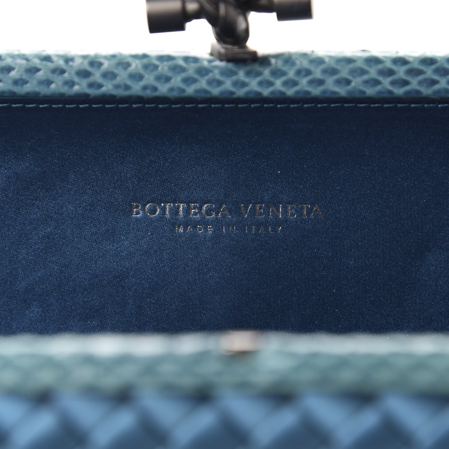 Satin Intreccio Impero Ayers Stretch Knot Clutch Turquoise