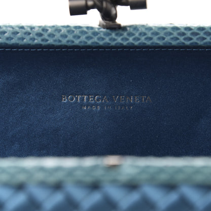 Bottega Veneta Satin Intreccio Impero Ayers Stretch Knot Clutch Turquoise 8 of 9