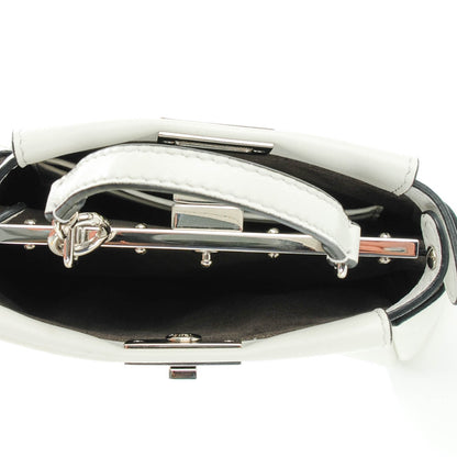 Fendi Shiny Nappa Micro Peekaboo Iconic Satchel White 6 of 8