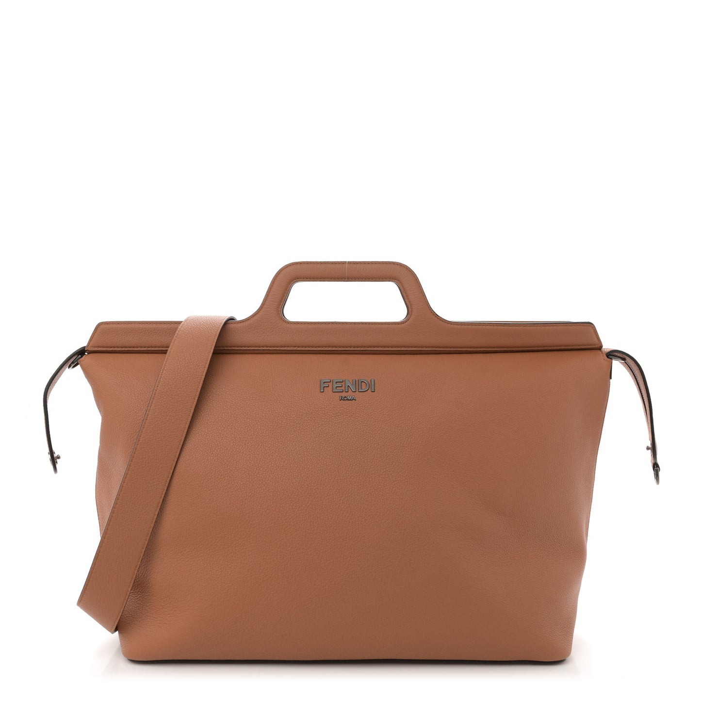 Vitello Cher Fendi Roma Duffle Bag Saddle Brandy