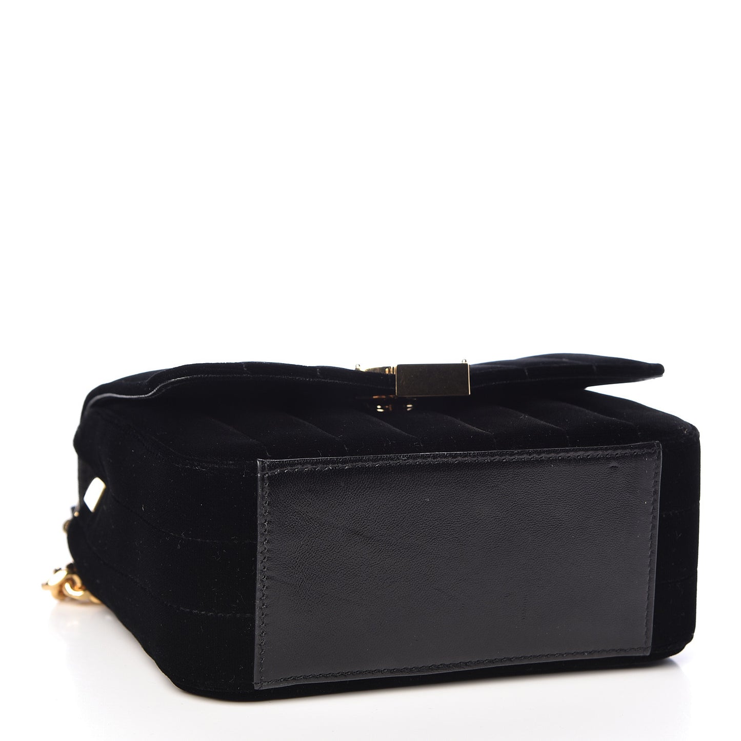 Velvet Matelasse Small Vicky Chain Bag Black