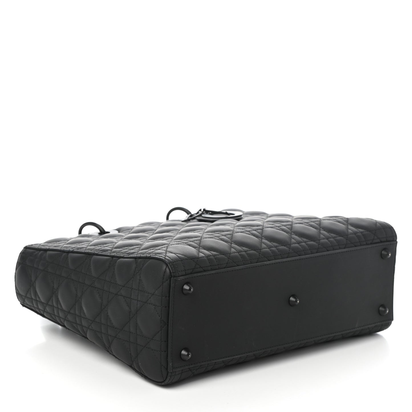 Ultra Matte Calfskin Cannage Large Lady Dior Black