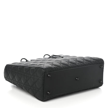 Christian Dior Ultra Matte Calfskin Cannage Large Lady Dior Black 4 of 9