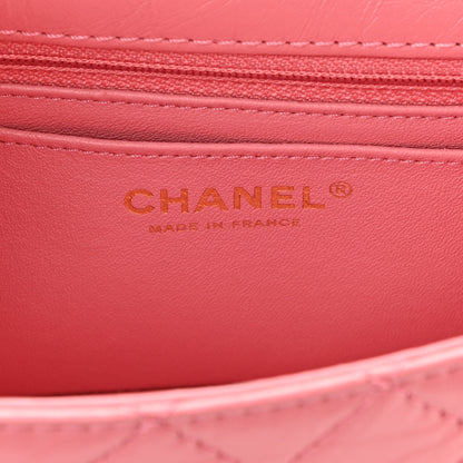 Chanel Aged Calfskin Quilted 2.55 Reissue Mini Flap Pink 6 of 9