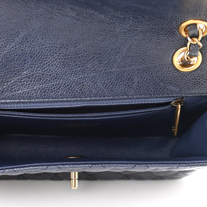 Chanel Crumpled Grained Calfskin Small Two Tone Flap Navy 5 of 10