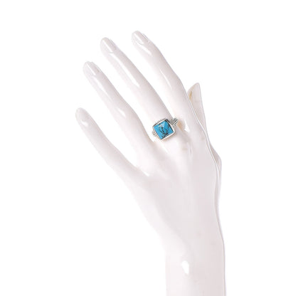 John Hardy Sterling Silver Turquoise Palu Ring 53 6.25 2 of 4