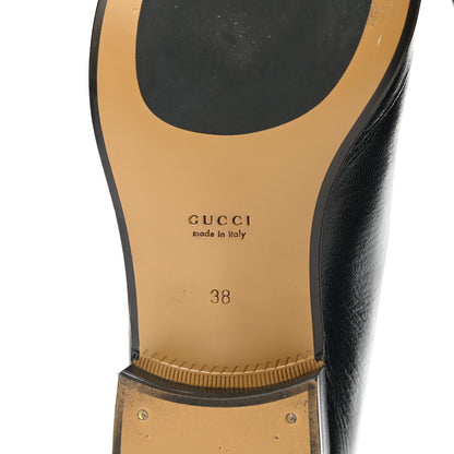 Gucci Goatskin Womens Horsebit Mid-Heel Loafers 38 Black 6 of 9