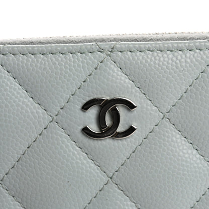 Chanel Caviar Quilted Medium Zip Around Wallet Light Blue 9 of 12
