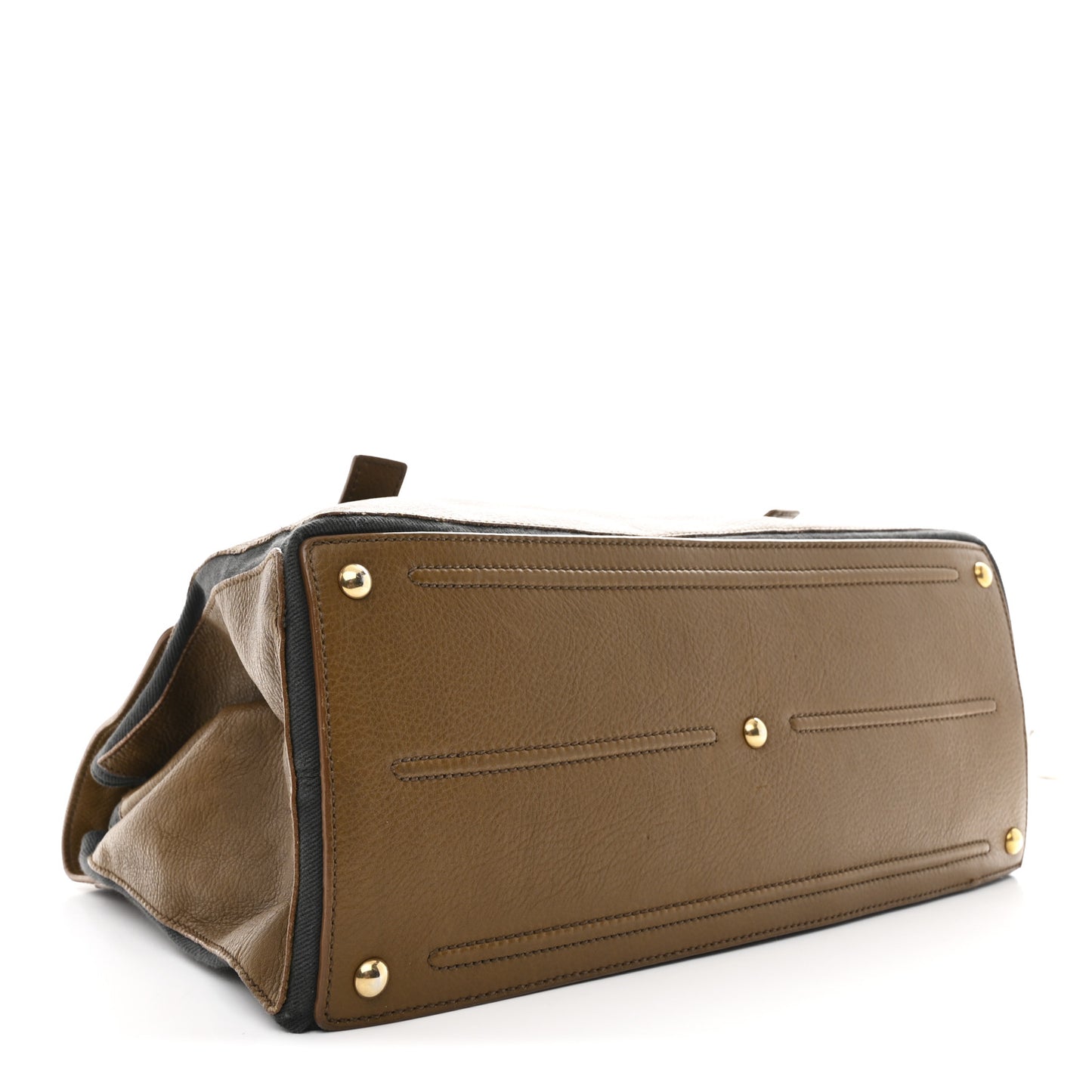 Calfskin Canvas Large Muse Two Olive