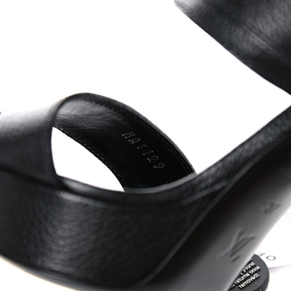 Louis Vuitton Grained Calfskin Horizon Sandals 37 Black 10 of 11