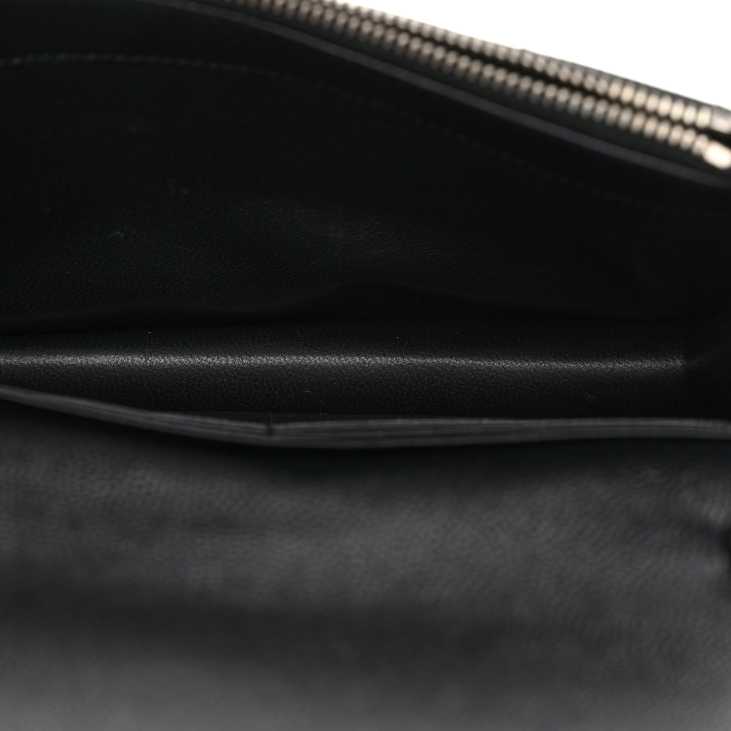 Grain De Poudre Matelasse Chevron Monogram Envelope Chain Wallet Black