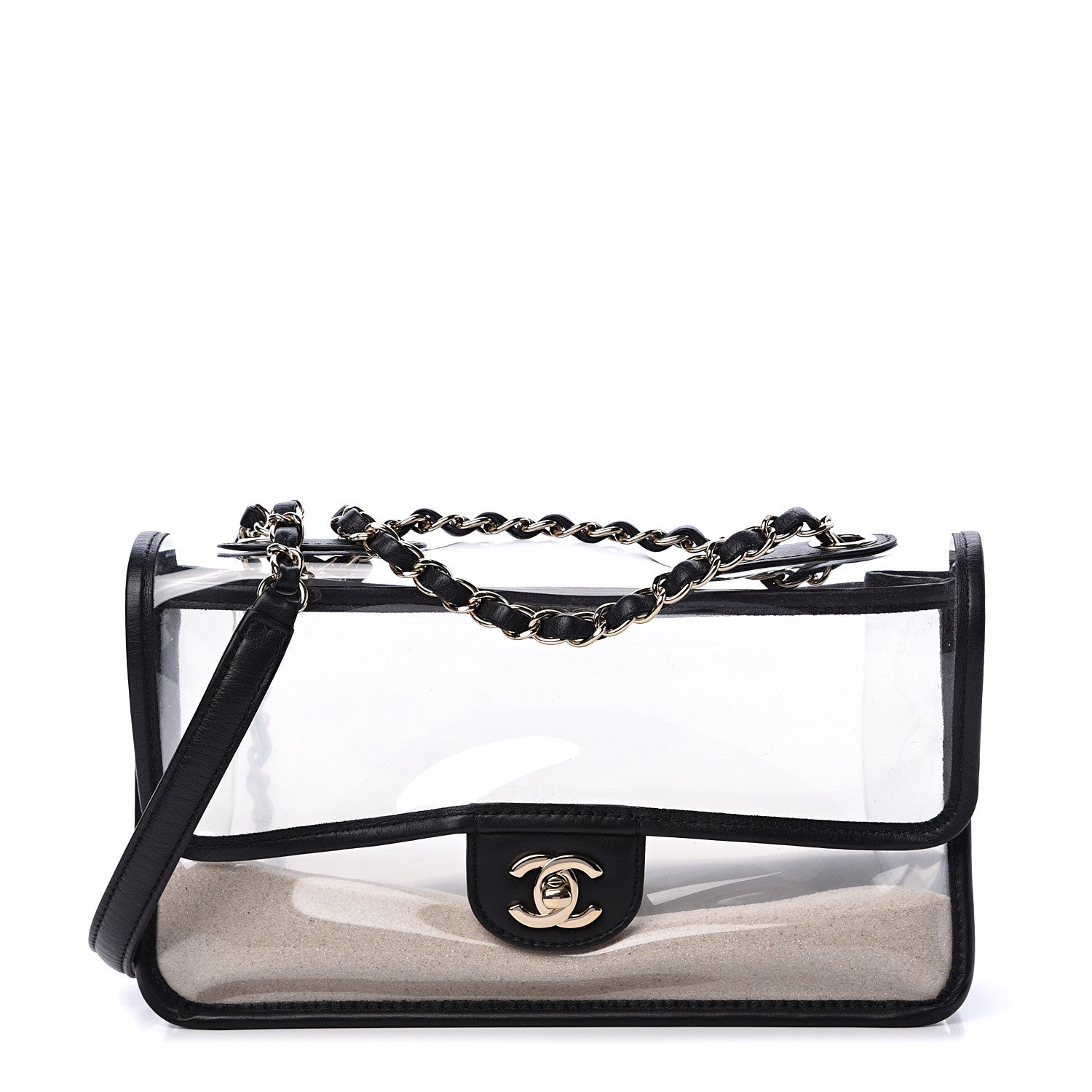 Chanel Lambskin PVC Medium Coco Sand Flap Black 1 of 10