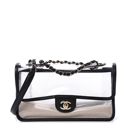 Chanel Lambskin PVC Medium Coco Sand Flap Black 1 of 10