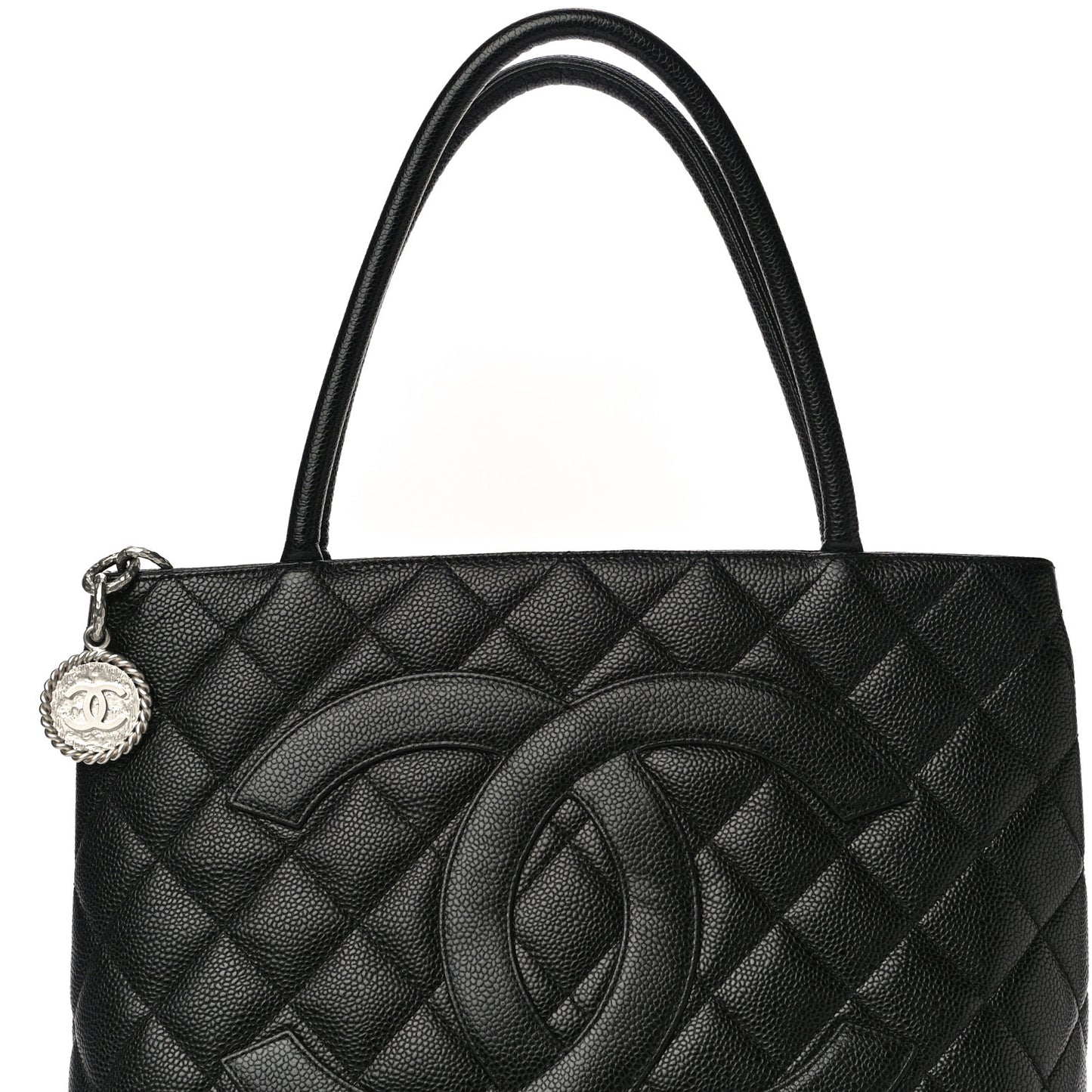 Caviar Quilted Medallion Tote Black