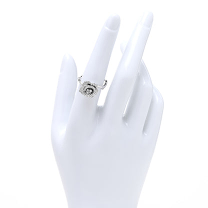 Christian Dior 18K White Gold Diamond Small Rose Dior Bagatelle Ring 54 7 2 of 5