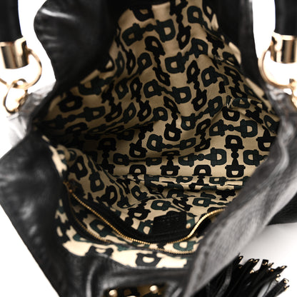 Gucci Calfskin Medium Indy Top Handle Hobo Black 5 of 10
