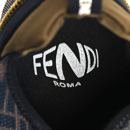Fendi X SARAH COLEMAN Suede Mesh Satin FF Vertigo Womens Flex Sneakers 40 Black Tobacco Moro 8 of 9