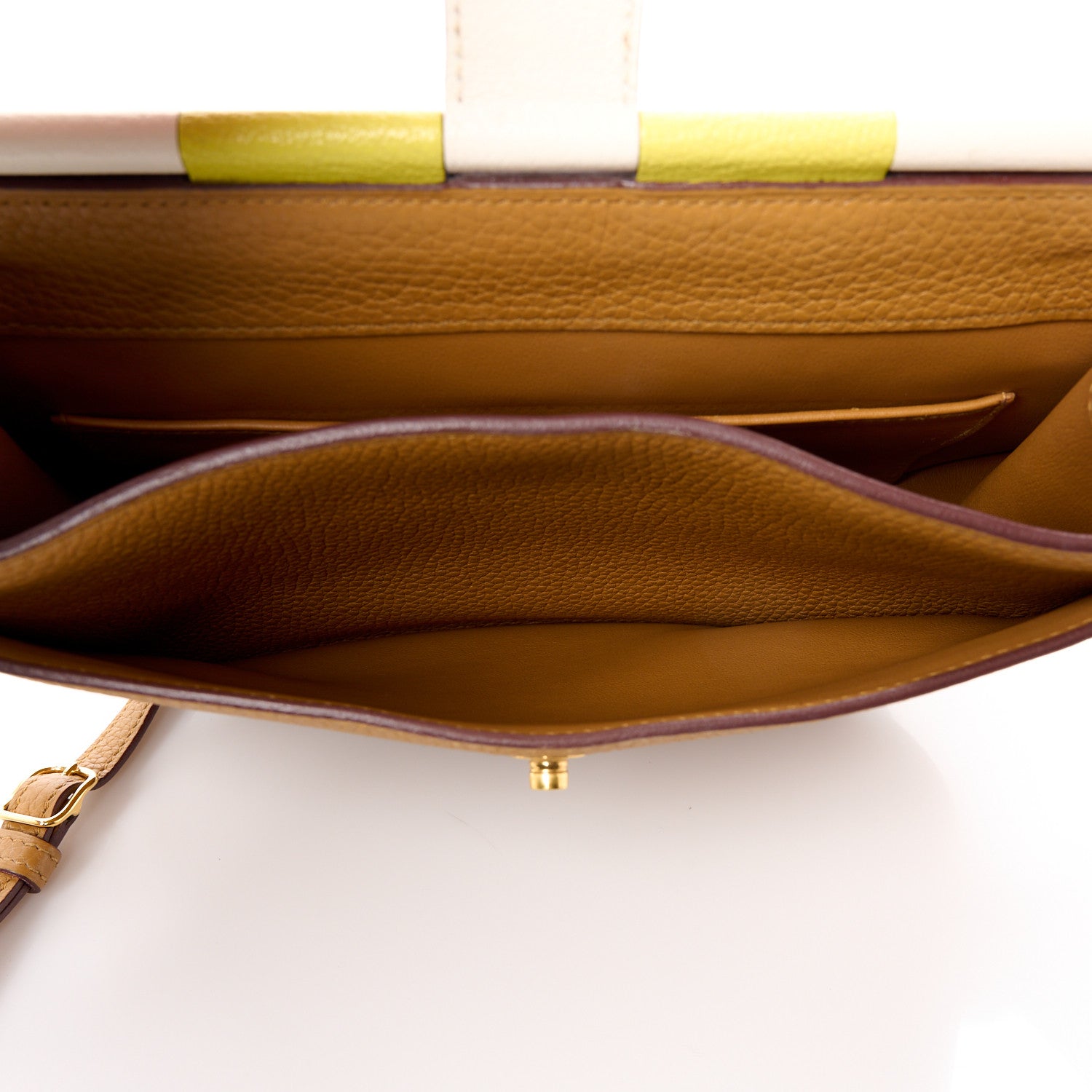 Hermes Taurillon Clemence Chevre Mysore Saut 25 Sesame Craie Lime 6 of 15