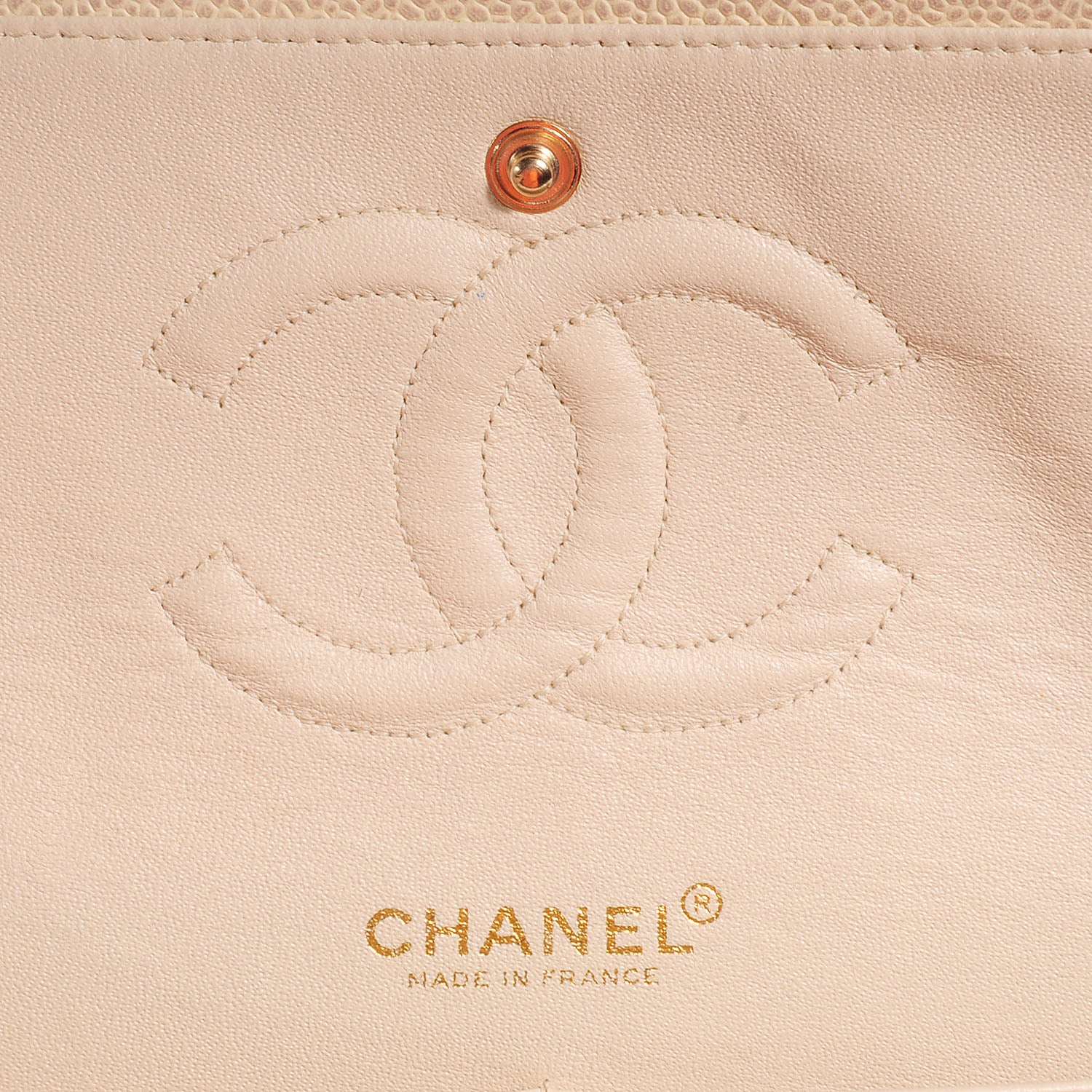 Chanel Caviar Quilted Medium Double Flap Beige 6 of 9