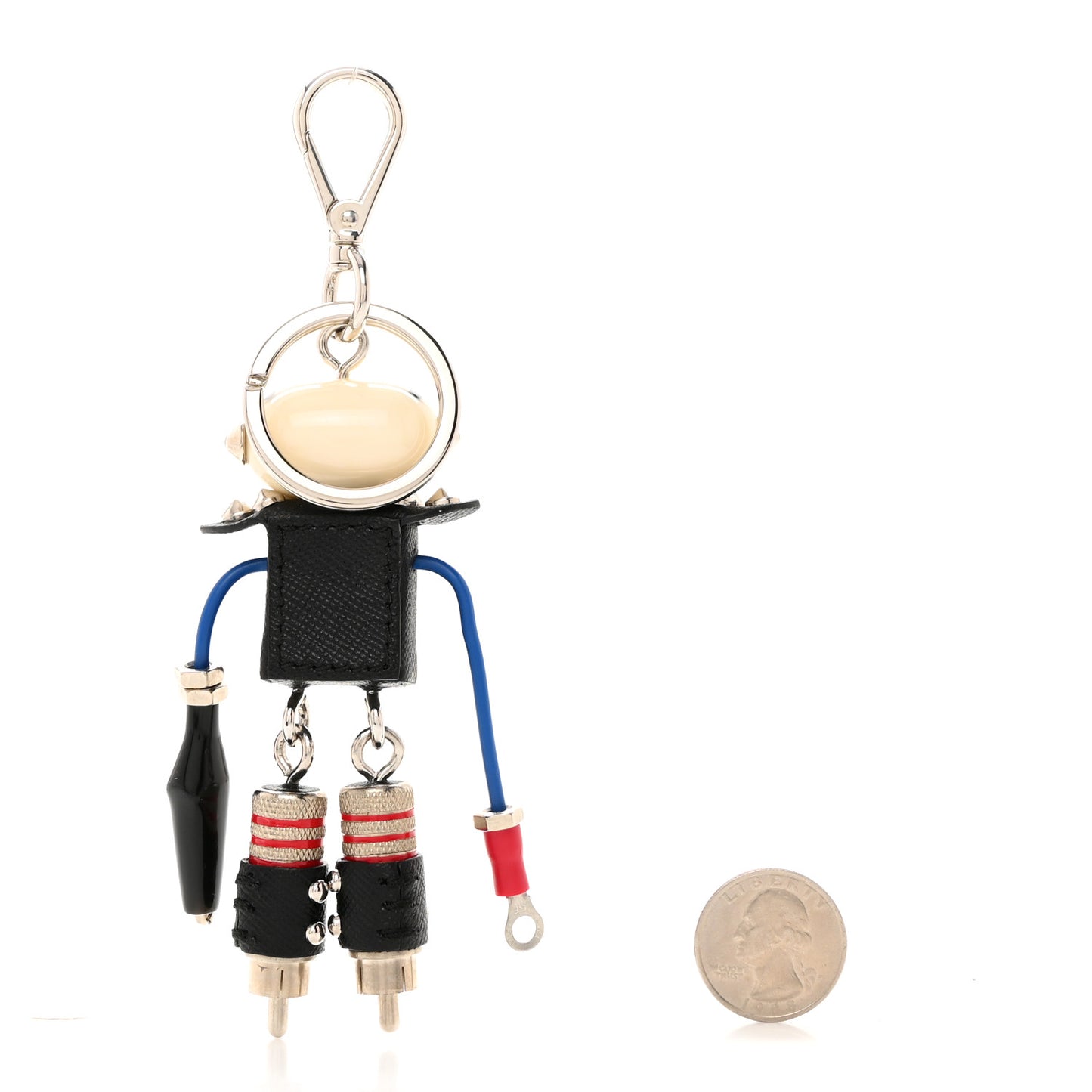 Saffiano Edward Robot Trick Keychain