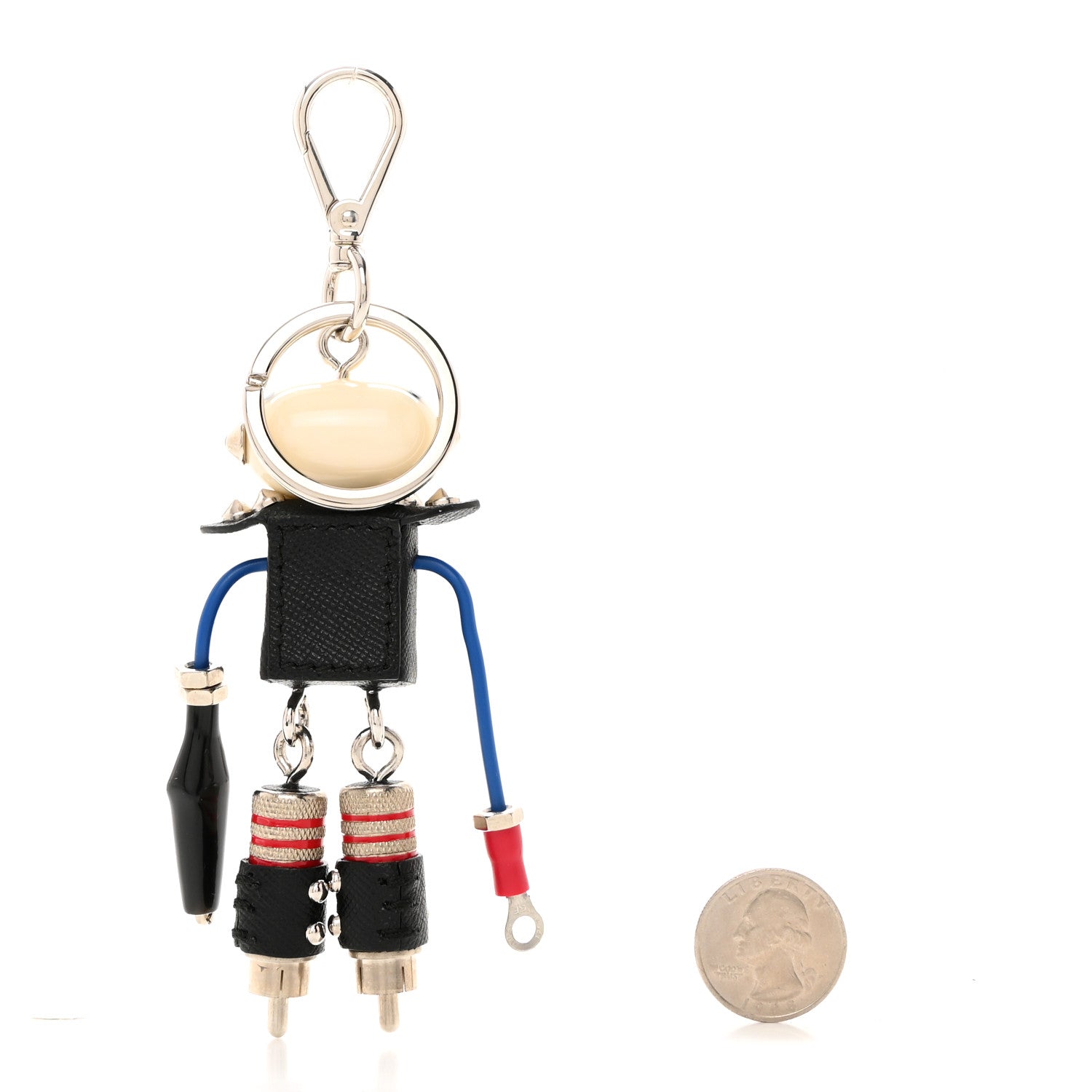 Prada Saffiano Edward Robot Trick Keychain 2 of 4