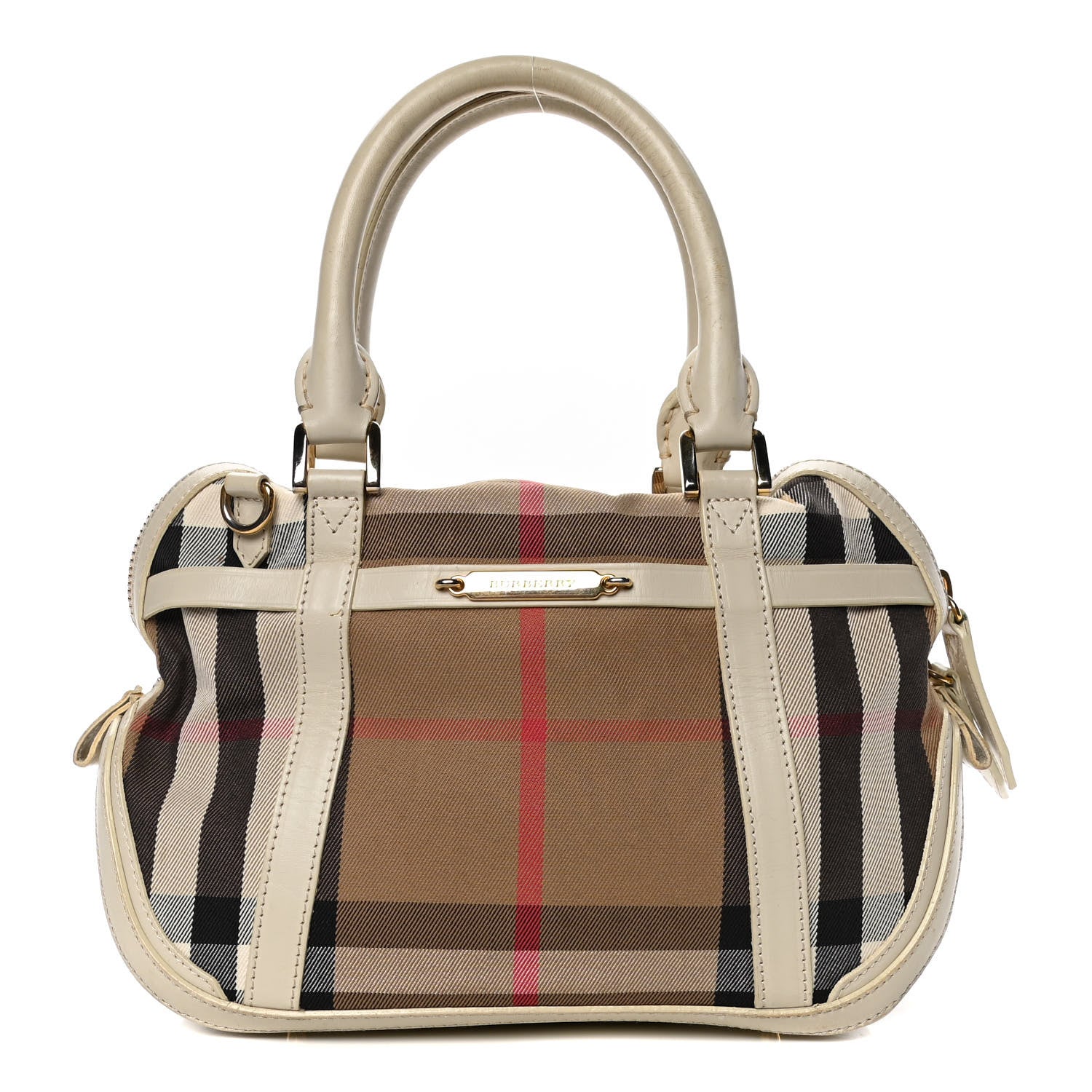 Burberry House Check Bridle Calfskin Small Orchard Bowling Bag White 1 of 13