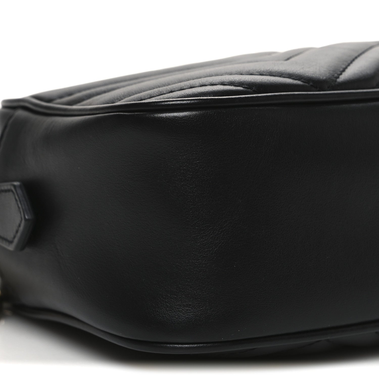Gucci Calfskin Matelasse Small GG Marmont Chain Shoulder Bag Black 9 of 10