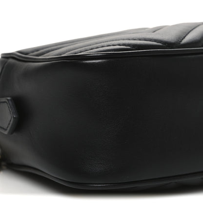 Gucci Calfskin Matelasse Small GG Marmont Chain Shoulder Bag Black 9 of 10